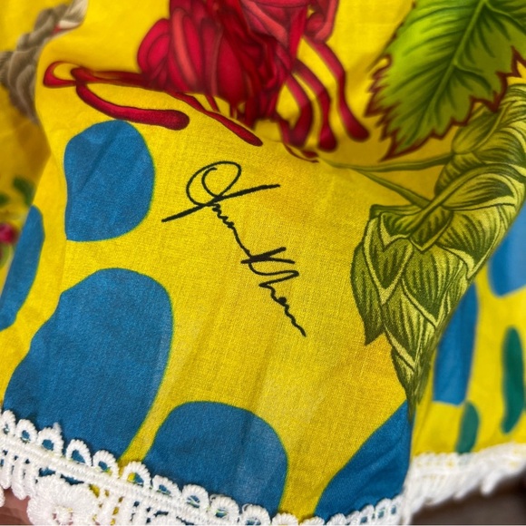 Ammara Khan Floral & Fruit Printed Lace Trim Pakistan Made Formal Kaftan - Picture 6 of 9